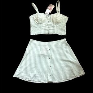 Lily Rose White and Mint Green Mini A-Line 2 Piece Set - NWT